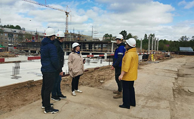 Строительство школы в микрорайоне Первомайский.