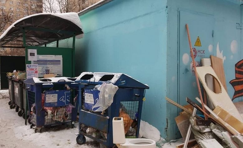 По обращениям граждан проинспектировали санитарное содержание контейнерной площадки, расположенной у дома №33А на пр. Космонавтов.