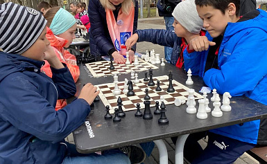 Очередной мастер- класс по шахматам прошёл в центральном парке Королева